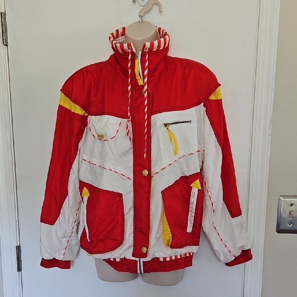 Vintage Primrose By Janeve Sport  Lightweight Jacket Size M Made In Hong Kong